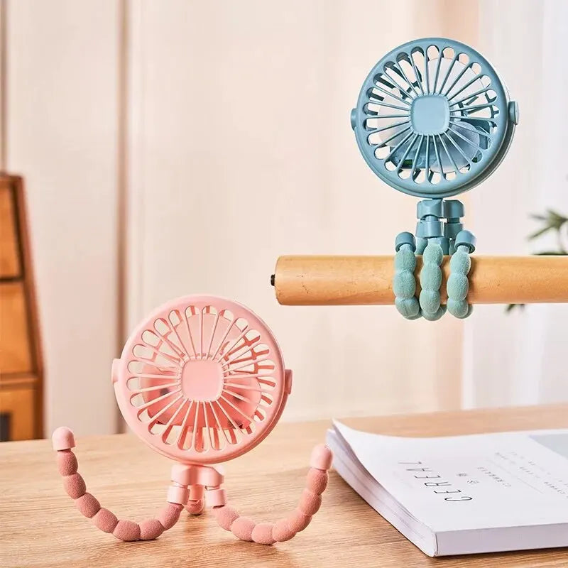 Octopus Mini Fan - USB Rechargeable, Portable & Multi-Functional for Baby Strollers & Students